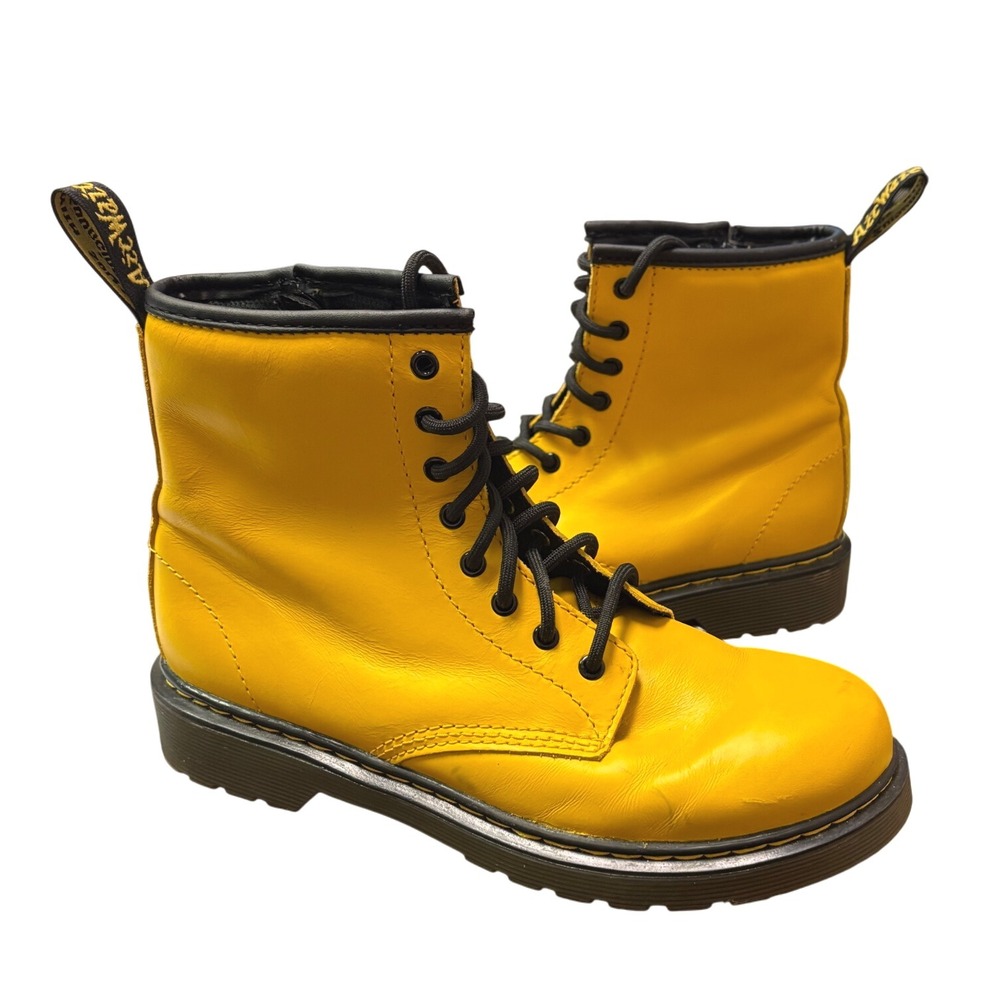 Dr Martens Yellow Side Zip Leather Boots Unisex 1460 J Msz 4 Lsz 5 JY004 SH 08 U